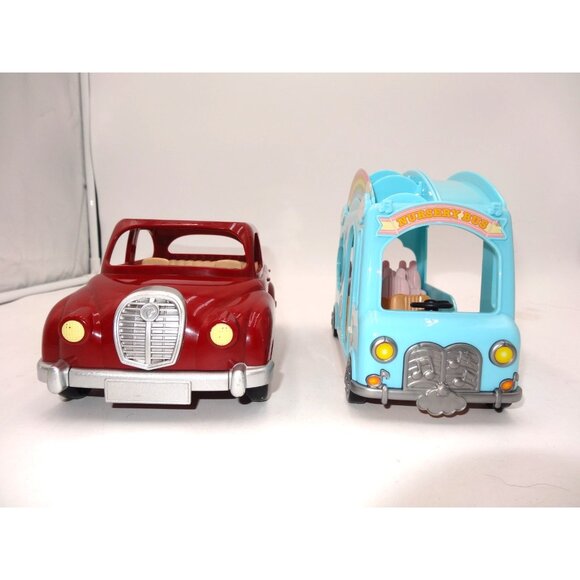 Sylvanian Families Calico Critters nursery blue rainbow bus sunshine Cherry Red - Picture 1 of 16